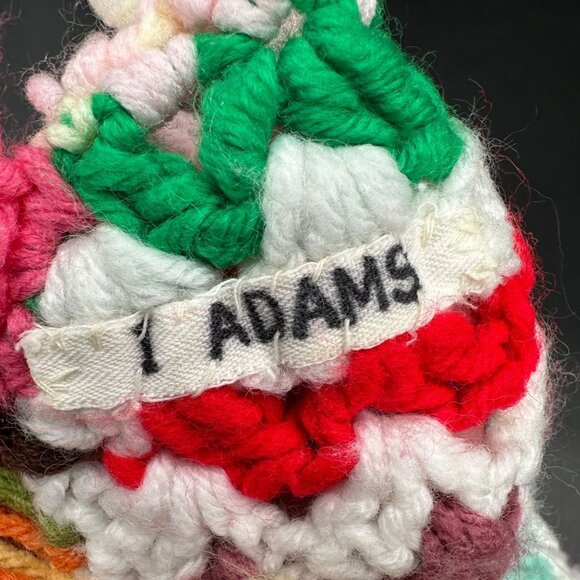 Vintage Afghan Throw Blanket Crocheted Handmade Fringe Rainbow Stripes Retro - Picture 6 of 9